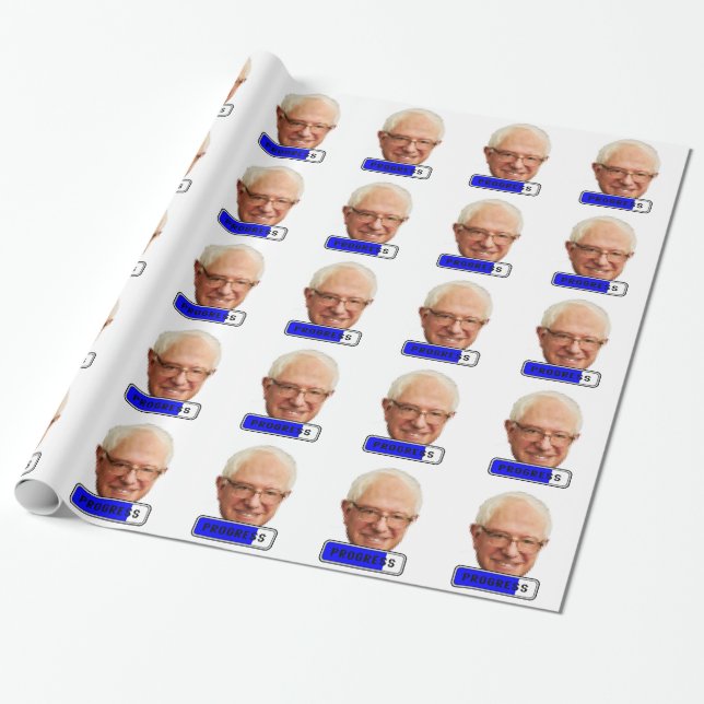 Papel De Presente Bernie Sanders Pixelado - PROGRESS (Desenrolado)