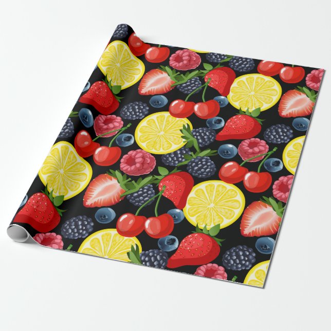 Papel De Presente Berries & Citrus Delight (Desenrolado)