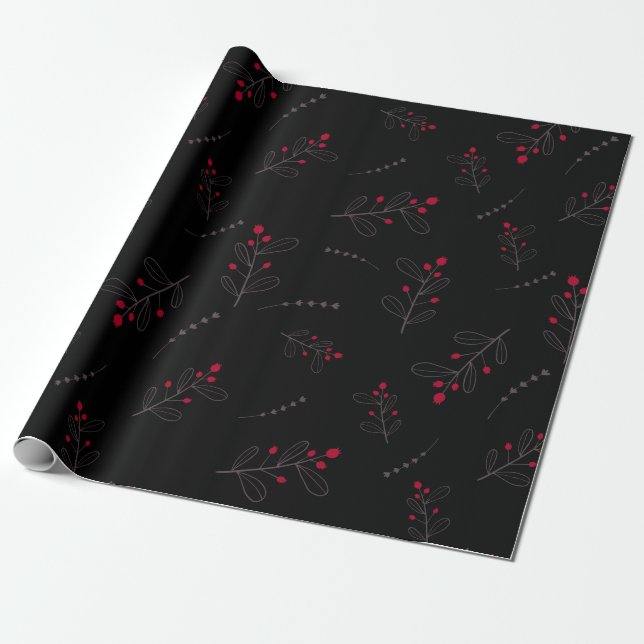 Papel De Presente Berries vermelhos e deixa o Natal preto (Desenrolado)