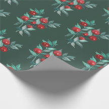 Berries vermelhos modernos e elegantes em verde-Na