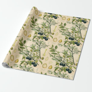 Papel De Presente Berry Impressão Botânico Antiquado Blackthorn