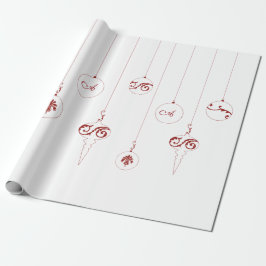 Papel De Presente Berry Red Monograma Bauble Ornament Natal