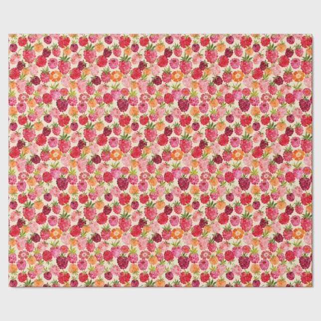 Papel De Presente Berry Summer Watercolor (Barra)