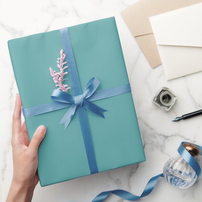 Papel De Presente Best selling Deep Aquamarine Wrapping Paper (Presentear)