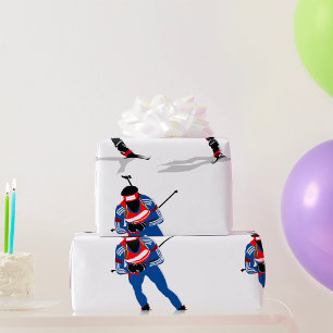 Papel De Presente Biathlon Skier Winter Sports Athlett em ação