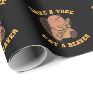 Papel De Presente Bíblia Salva um castor para comer árvore