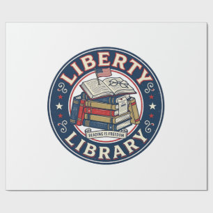 Papel De Presente Biblioteca da Liberdade Patriótica Patriótica Bibl