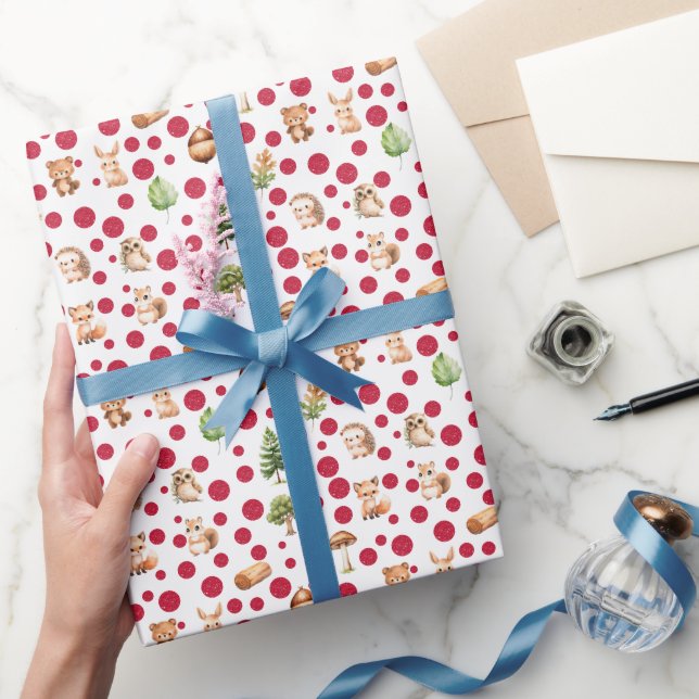 Papel De Presente Bicho de Natal de Animais da Floresta (Presentear)