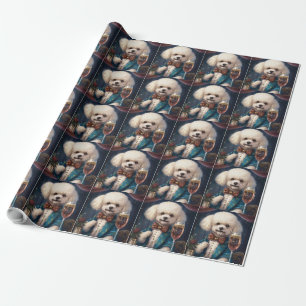 Papel De Presente Bichon Frise Ano Novo