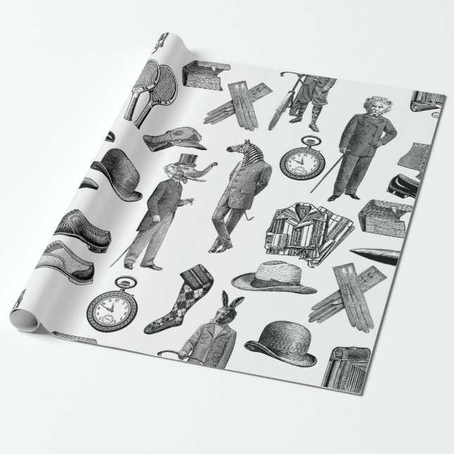 Papel De Presente bichos-da-velha-velha negros (Desenrolado)