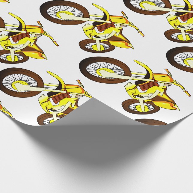Papel De Presente Bicicleta amarela de terra 🚲 motocicleta MX 🏍  (Ponta)