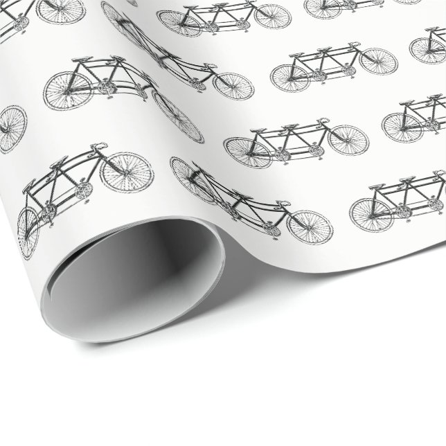Papel De Presente Bicicleta Antiga Construída Para Dois / Bicicleta  (Ponta do rolo)
