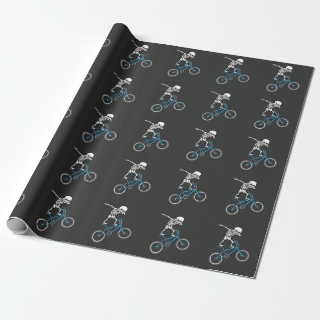 Papel De Presente Bicicleta BMX Diversão de Bicicleta de Esqueleto (Desenrolado)