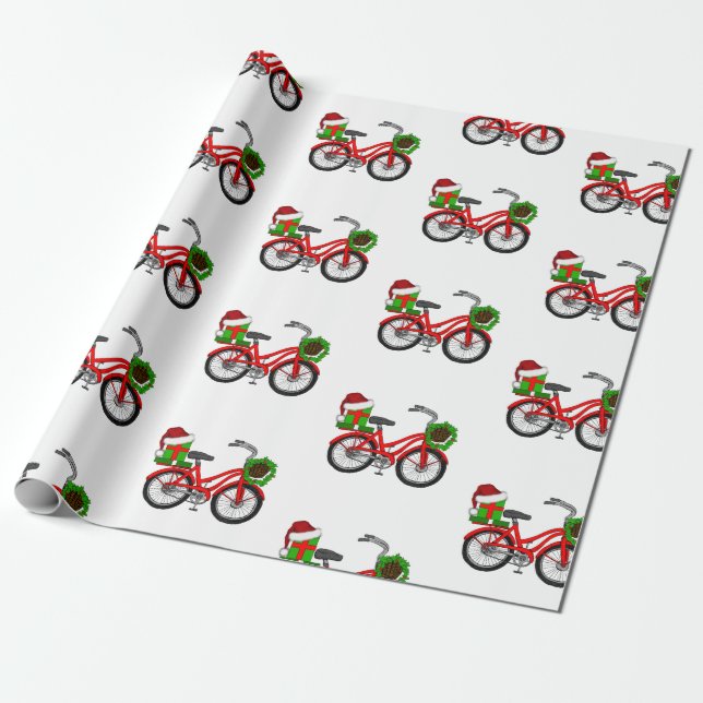 Papel De Presente Bicicleta de Natal (Desenrolado)