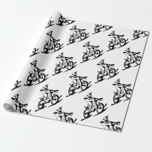 Papel De Presente Bicicleta e cavaleiro simples de Motorcross