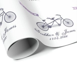 Papel De Presente Bicicleta em tandem bonito e casamento da bandeira