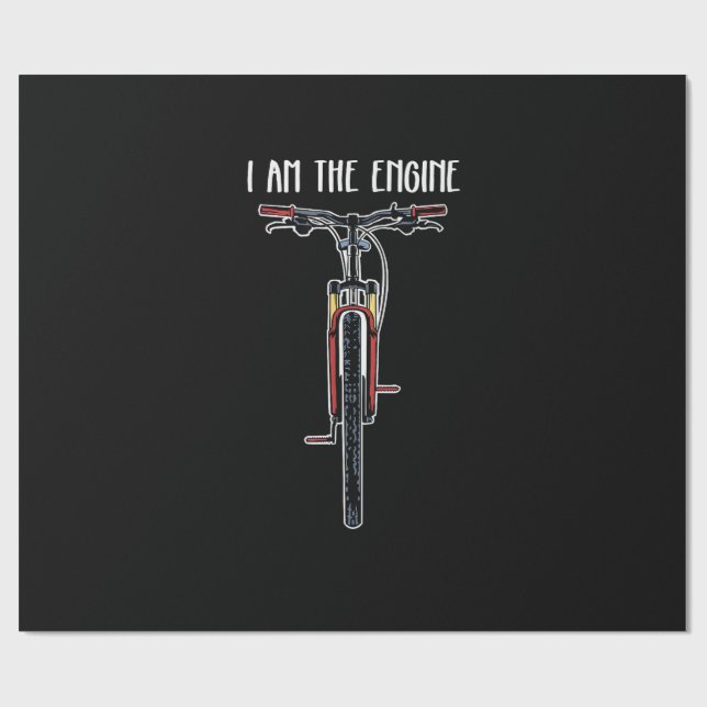 Papel De Presente Bicicleta Engraçada Eu Sou O Motor (Aberto)