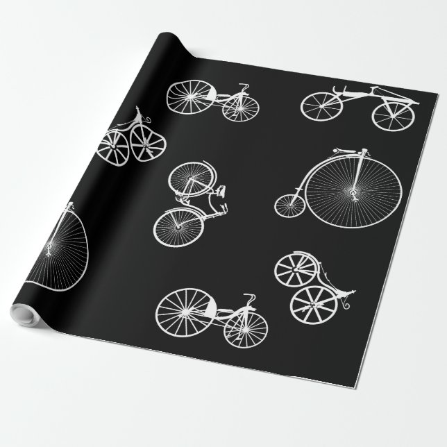 Papel De Presente Bicicleta histórica (Desenrolado)