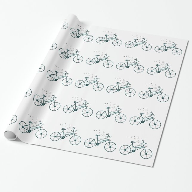 Papel De Presente Bicicleta Liberdade com Borboletas Design (Desenrolado)