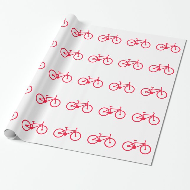 Papel De Presente Bicicleta Vermelho Escarlate (Desenrolado)