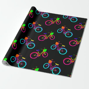 Papel De Presente bicicletas preto arco-íris coloridas