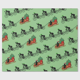 Papel De Presente Bicicletas Puxando Papais noeis Altura