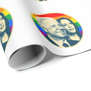 Papel De Presente Biden Harris Rainbow Pride