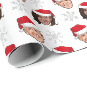 Papel De Presente Biden Harris Santa Hat Pattern
