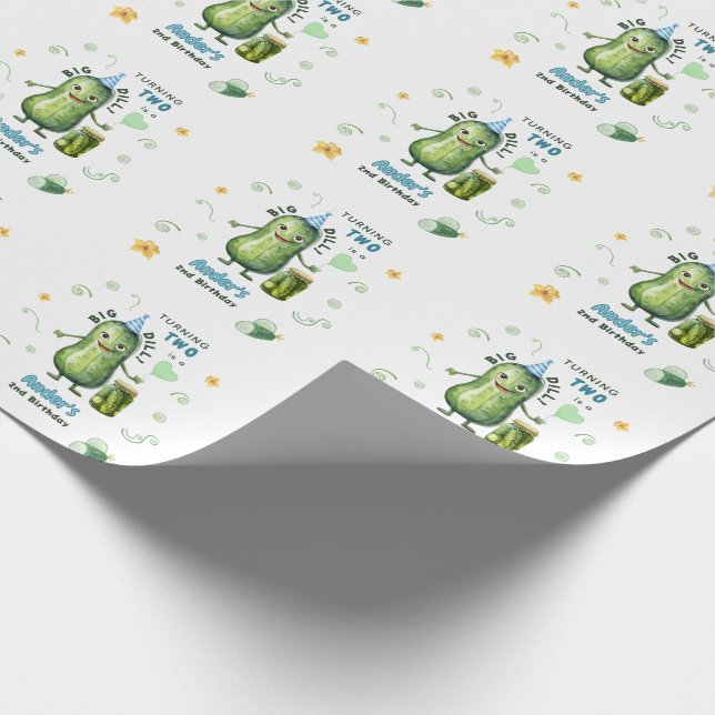 Papel De Presente Big Dill Pickle Boy Birthday Any Age (Ponta)