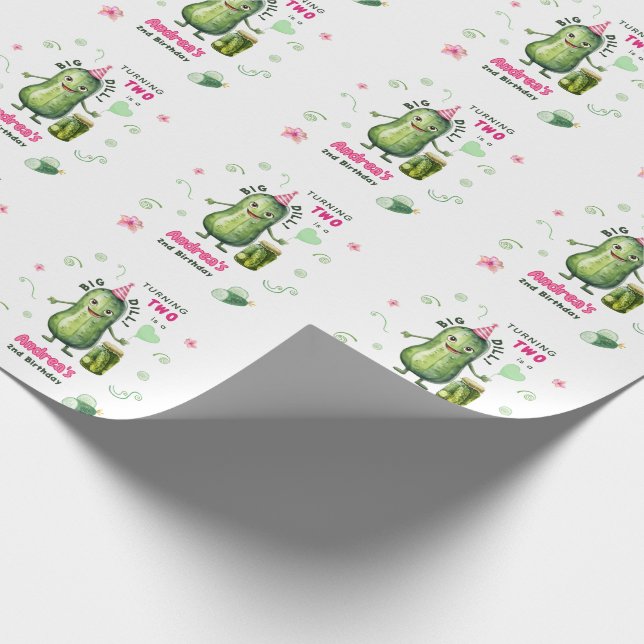 Papel De Presente Big Dill Pickle Girl Birthday Any Age (Ponta)