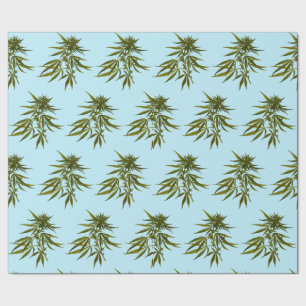 Papel De Presente Big Green Buds no fundo azul do céu