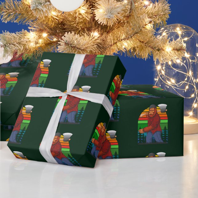 Papel De Presente Bigfoot Lumberjack Com Ax Sasquatch Forester Diver (Feriados)