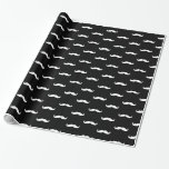 Papel De Presente Bigode branco e papel preto<br><div class="desc">Engraçado bigode branco e papel rosado. Envolva seus presentes de aniversário, prêmios e muito mais neste design de bigode à moda antiga. Excelente para bigode, homenzinho, dia de os pais, aniversário, chá, casamento, aniversário, formatura e muito mais. Você pode mudar a cor do bigode alterando a cor do plano de...</div>