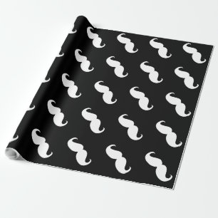 Papel De Presente Bigode branco engraçado