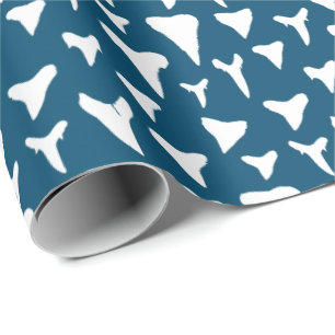 Papel De Presente Biólogo Marinho Tubarão-Vinho-Branco Dentes de Tub