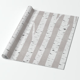 Papel De Presente Birch Tree Rustic Woodland