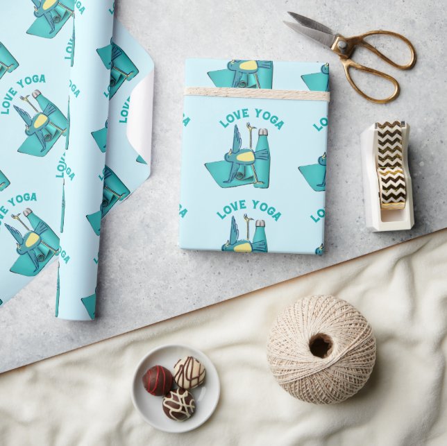 Papel De Presente Bird Yoga Posing (Artesanato)