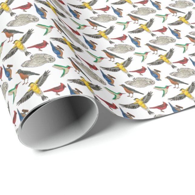 Papel De Presente Birds! Wrapping Paper (Ponta do rolo)