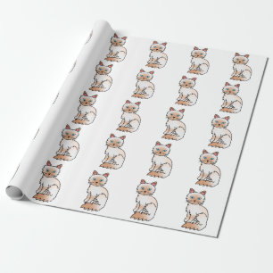 Papel De Presente Birman de Ponto Vermelho/Ragdoll — Padrão de Gato