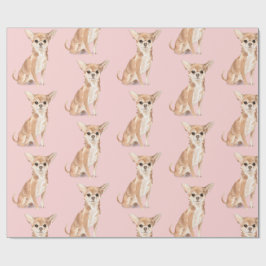 Papel De Presente Birthday Chihuahua Dog Pink Party Hat