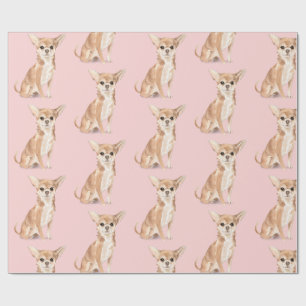 Papel De Presente Birthday Chihuahua Dog Pink Party Hat