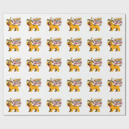 Papel De Presente Birthday Dog Love Party Illustration