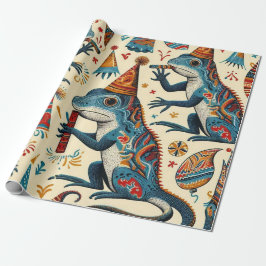 Papel De Presente Birthday Lizard Wraping Paper