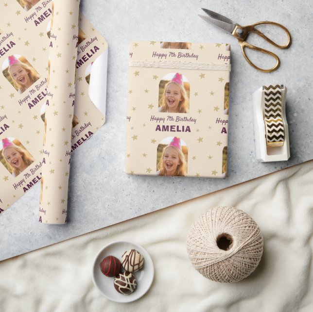 Papel De Presente Birthday Personalized Photo Wrapping  (Artesanato)