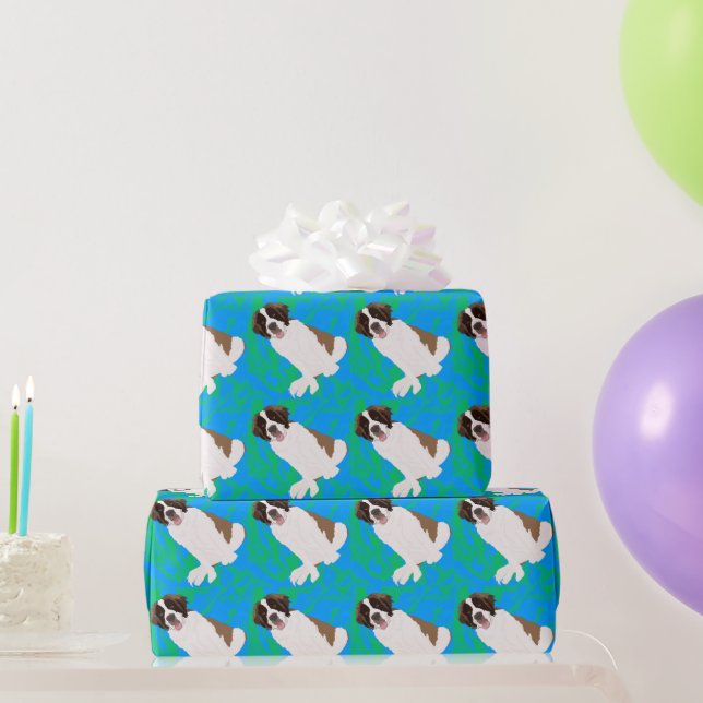 Papel De Presente Birthday Santo Bernard (Presentes para festas)