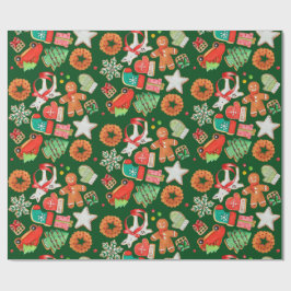 Papel De Presente Biscoito de Açúcar e Gingerpão de Natal