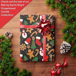 Papel De Presente Biscoito de Natal Bright Gingercake Cookie