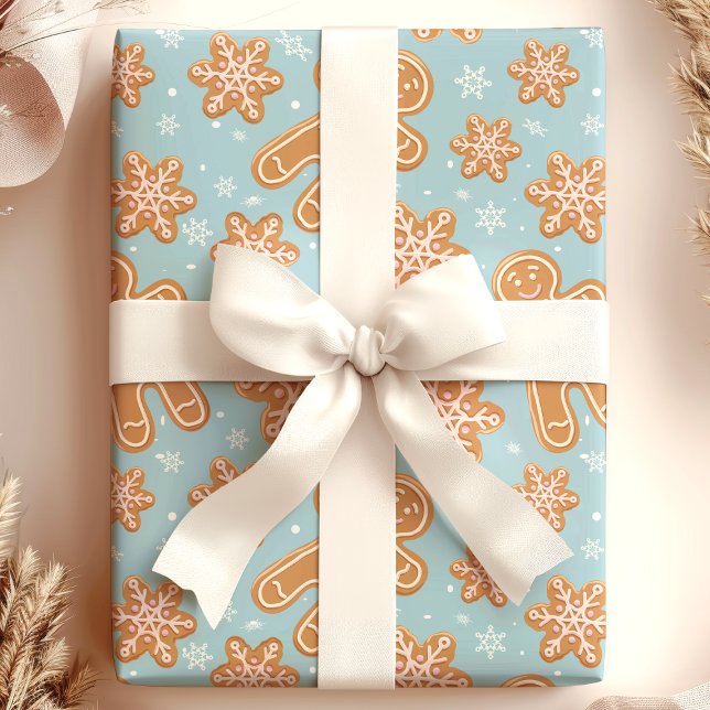 Papel De Presente Biscoito de Natal Homem de Pão de Mel Padrão de Fé (Criador carregado)