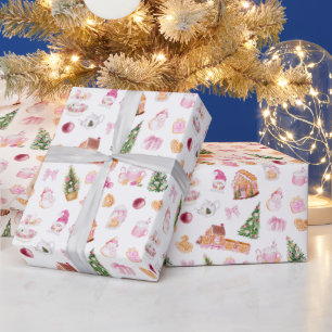 Papel De Presente Biscoito de Natal Rosa