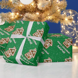 Papel De Presente Biscoito personalizado de pão de Natal Wr